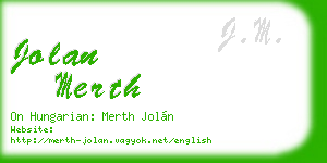 jolan merth business card