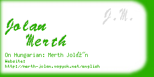 jolan merth business card